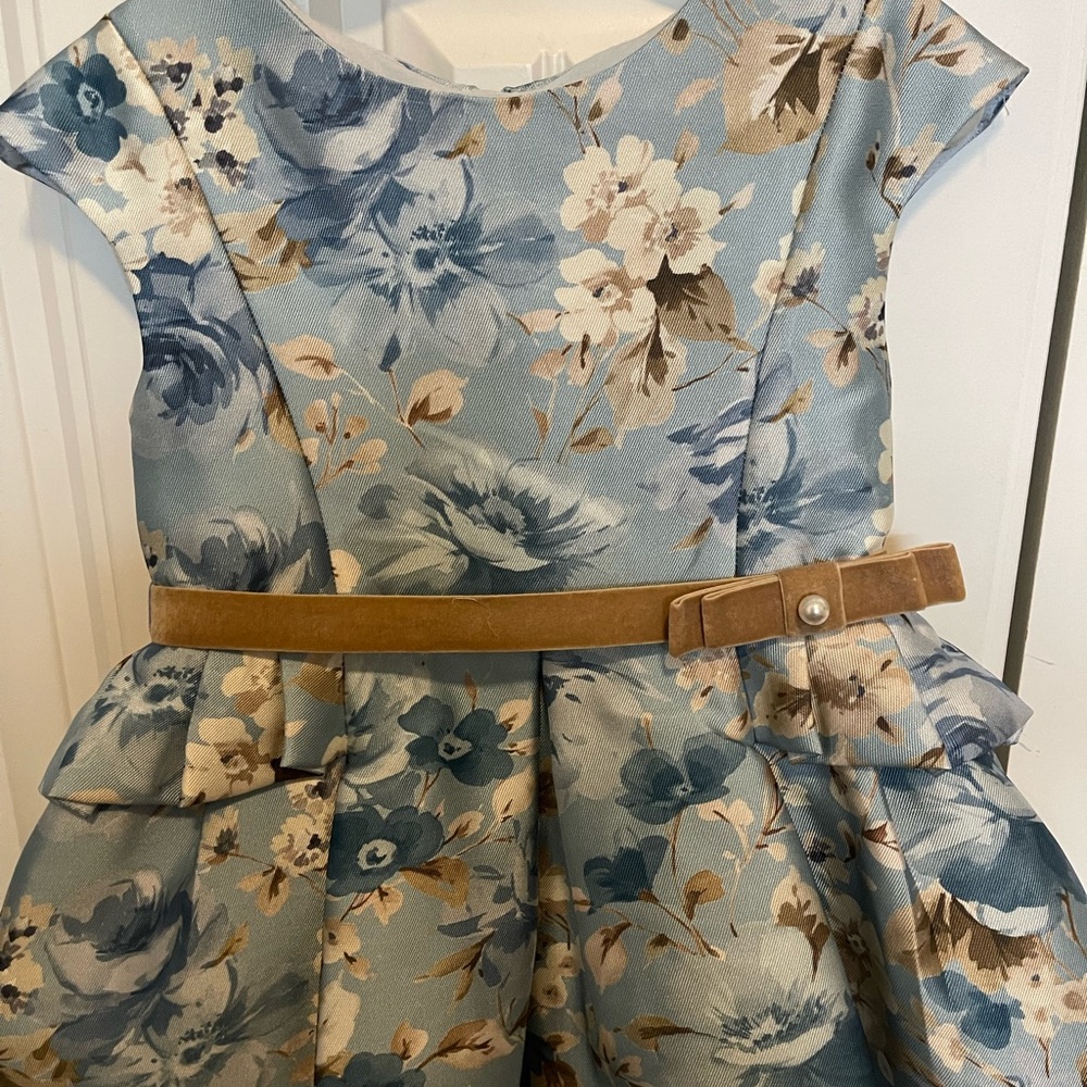 Abel & Lula Floral Blue Mikado Dress NWT size 4 - Picture 4 of 6